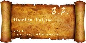 Blondner Polina névjegykártya